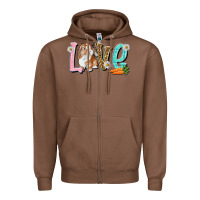 Chestnut Love Easter Rabbit Zipper Hoodie - NancyCooperArtShop