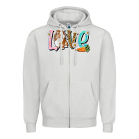 Dove Grey Love Easter Rabbit Zipper Hoodie - NancyCooperArtShop