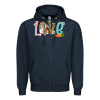 Navy Love Easter Rabbit Zipper Hoodie - NancyCooperArtShop