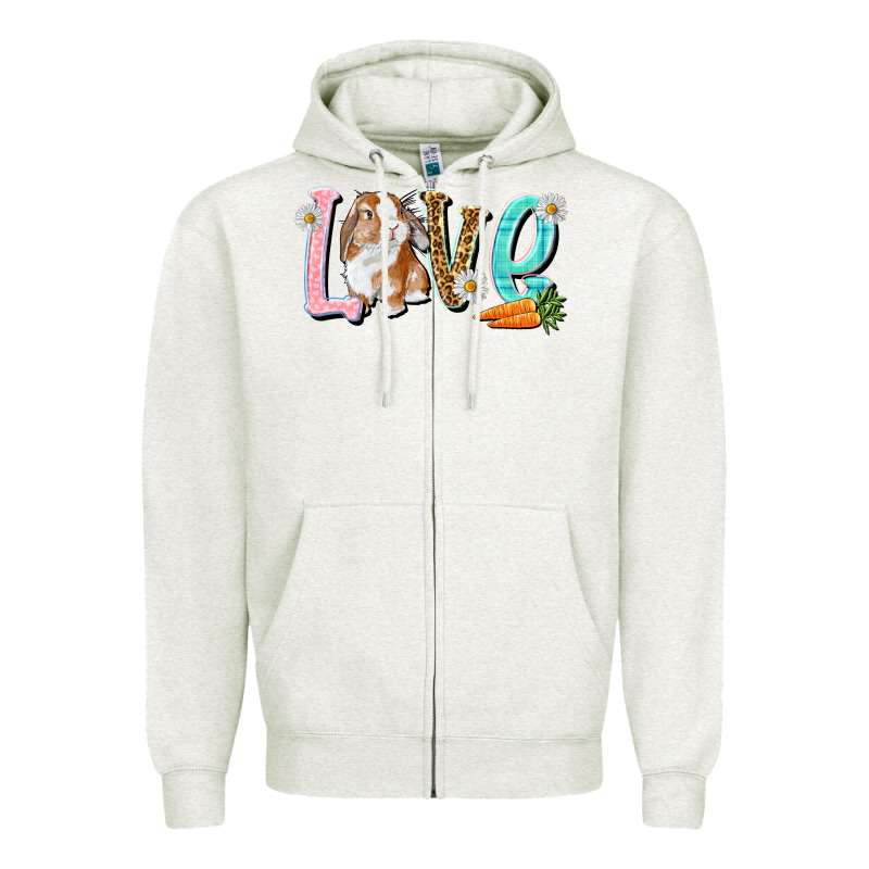 Love Easter Rabbit Zipper Hoodie by NancyCooperArtShop | Teevron