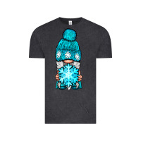 Vintage Black winter gnome with snowflake Vintage Tee - NancyCooperArtShop