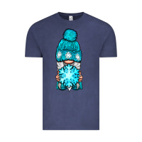 Vintage Denim winter gnome with snowflake Vintage Tee - NancyCooperArtShop