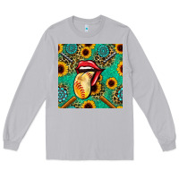 Moon Dust softball lips sunflowers and gemstones seamless pattern Long Sleeve Tee - BundleAndBundleShop