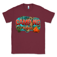Burgundy camping vibes Classic Tee - NancyCooperArtShop