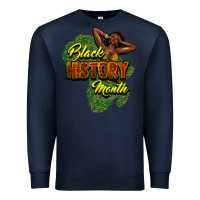 Navy Black History Month Premium Sweatshirt - HowdyJamesFarm