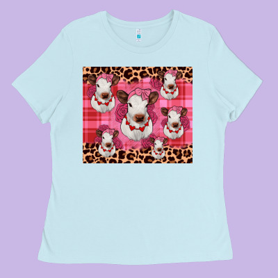 Calf Valentines Tumbler Ladies Tee Designed By Jahusdesignshop