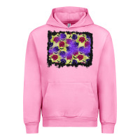 Fuchsia Pink halloween bat and roses background Urban Hoodie - BundleAndBundleShop