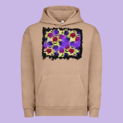 Halloween Bat And Roses Background Urban Hoodie Designed By Bundleandbundleshop
