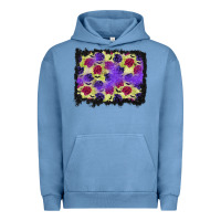 Pigment Pebble Blue halloween bat and roses background Urban Hoodie - BundleAndBundleShop