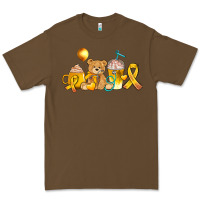 Cacao childhood cancer ribbon and coffee cups Premium Tee - AdoDesignShop