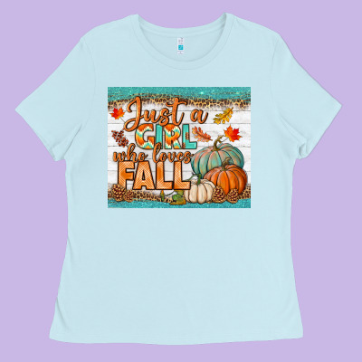 Just A Girl Who Loves Fall Mousepad Ladies Tee Designed By Bundleandbundleshop