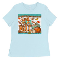 Baby Blue Just A Girl Who Loves Fall Mousepad Ladies Tee - BundleAndBundleShop