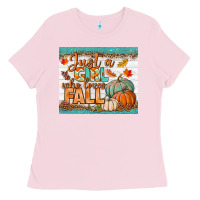 Bubblegum Pink Just A Girl Who Loves Fall Mousepad Ladies Tee - BundleAndBundleShop