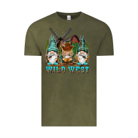 Vintage Olive wild west gnomies Vintage Tee - NancyCooperArtShop