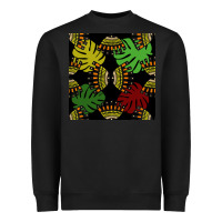 Black african and leaf seamless pattern Heavyweight Sweatshirt - BundleAndBundleShop
