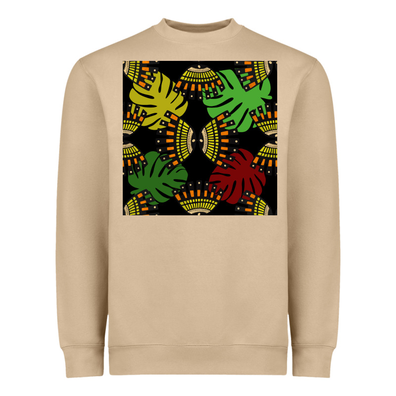 African And Leaf Seamless Pattern Heavyweight Sweatshirt by BundleAndBundleShop | Teevron