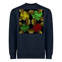 Navy african and leaf seamless pattern Heavyweight Sweatshirt - BundleAndBundleShop