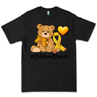 Black childhood cancer and cancer ribbon Premium Tee - AdoDesignShop