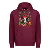 Burgundy have yourself a little christmas cow Premium Hoodie - CowGirlArtShop