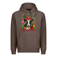 Coffee have yourself a little christmas cow Premium Hoodie - CowGirlArtShop
