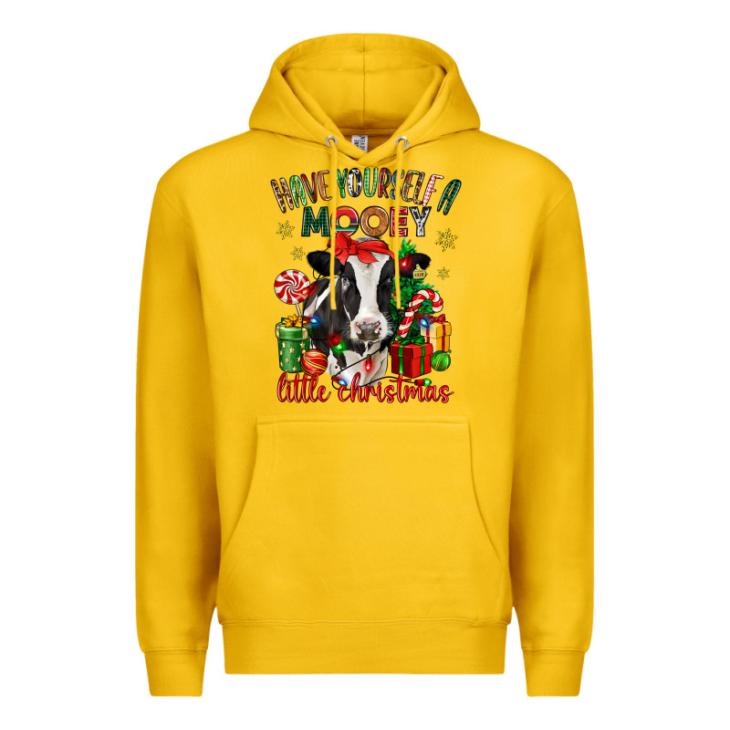 Have Yourself A Little Christmas Cow Premium Hoodie by CowGirlArtShop | Teevron