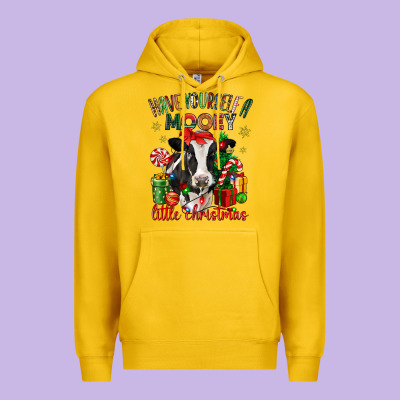Have Yourself A Little Christmas Cow Premium Hoodie Designed By Cowgirlartshop