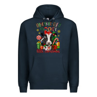 Navy have yourself a little christmas cow Premium Hoodie - CowGirlArtShop