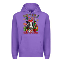 Purple have yourself a little christmas cow Premium Hoodie - CowGirlArtShop