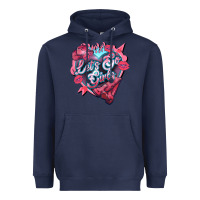 Navy Let's go girls pink Valentine's Day Heavyweight Hoodie - HowdyJamesFarm
