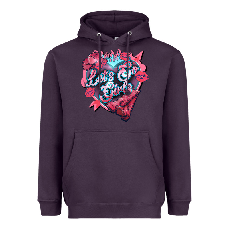 Let's Go Girls Pink Valentine's Day Heavyweight Hoodie by HowdyJamesFarm | Teevron