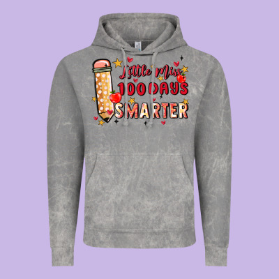 Little Miss 100 Days Smarter Vintage Hoodie Designed By Maliassmallbusiness