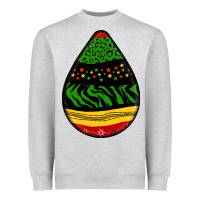 Heather Grey teardrop african pattern Heavyweight Sweatshirt - BundleAndBundleShop
