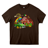 Chocolate Brown barn st patricks with truck and shamrocks Heavy Core Tee - AdoDesignShop