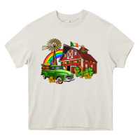 Cream barn st patricks with truck and shamrocks Heavy Core Tee - AdoDesignShop