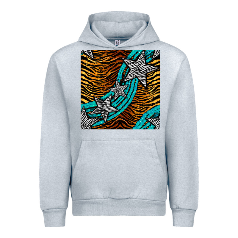 Tiger Turquoise Glitter And Stars Seamless Pattern Urban Hoodie by BundleAndBundleShop | Teevron