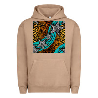 Pigment Burro tiger turquoise glitter and stars seamless pattern Urban Hoodie - BundleAndBundleShop