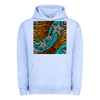 Pigment Grape Ice tiger turquoise glitter and stars seamless pattern Urban Hoodie - BundleAndBundleShop