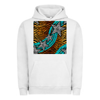 Pigment Lunar Rock tiger turquoise glitter and stars seamless pattern Urban Hoodie - BundleAndBundleShop