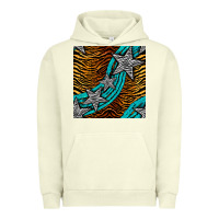 Pigment Pistachio tiger turquoise glitter and stars seamless pattern Urban Hoodie - BundleAndBundleShop