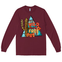 Burgundy Wıld and Free Long Sleeve Tee - JahusDesignShop