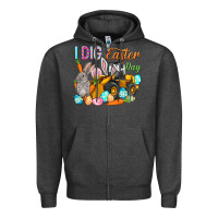 Charcoal Heather I dig Easter Day Zipper Hoodie - NancyCooperArtShop