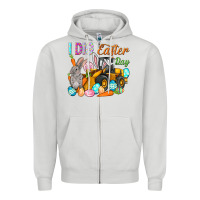 Dove Grey I dig Easter Day Zipper Hoodie - NancyCooperArtShop