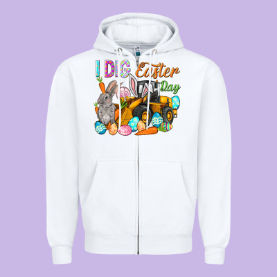 I Dig Easter Day Zipper Hoodie Designed By Nancycooperartshop
