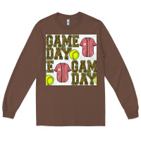 Chestnut softball uniform game day seamless pattern Long Sleeve Tee - BundleAndBundleShop