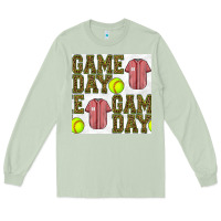 Matcha softball uniform game day seamless pattern Long Sleeve Tee - BundleAndBundleShop