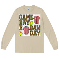 Mushroom softball uniform game day seamless pattern Long Sleeve Tee - BundleAndBundleShop