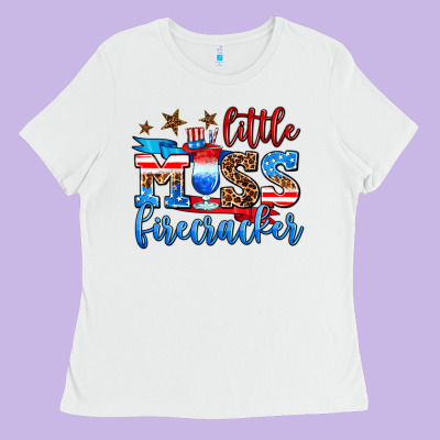 Little Miss Firecracker Ladies Tee Designed By Adodesignshop