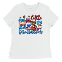 White little miss firecracker Ladies Tee - AdoDesignShop