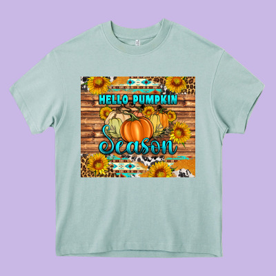 Hello Pumpkin Season Tumbler Heavy Core Tee Designed By Artiststas