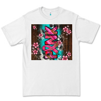 White western pattern pink with floral cancer ribbon Premium Tee - AdoDesignShop